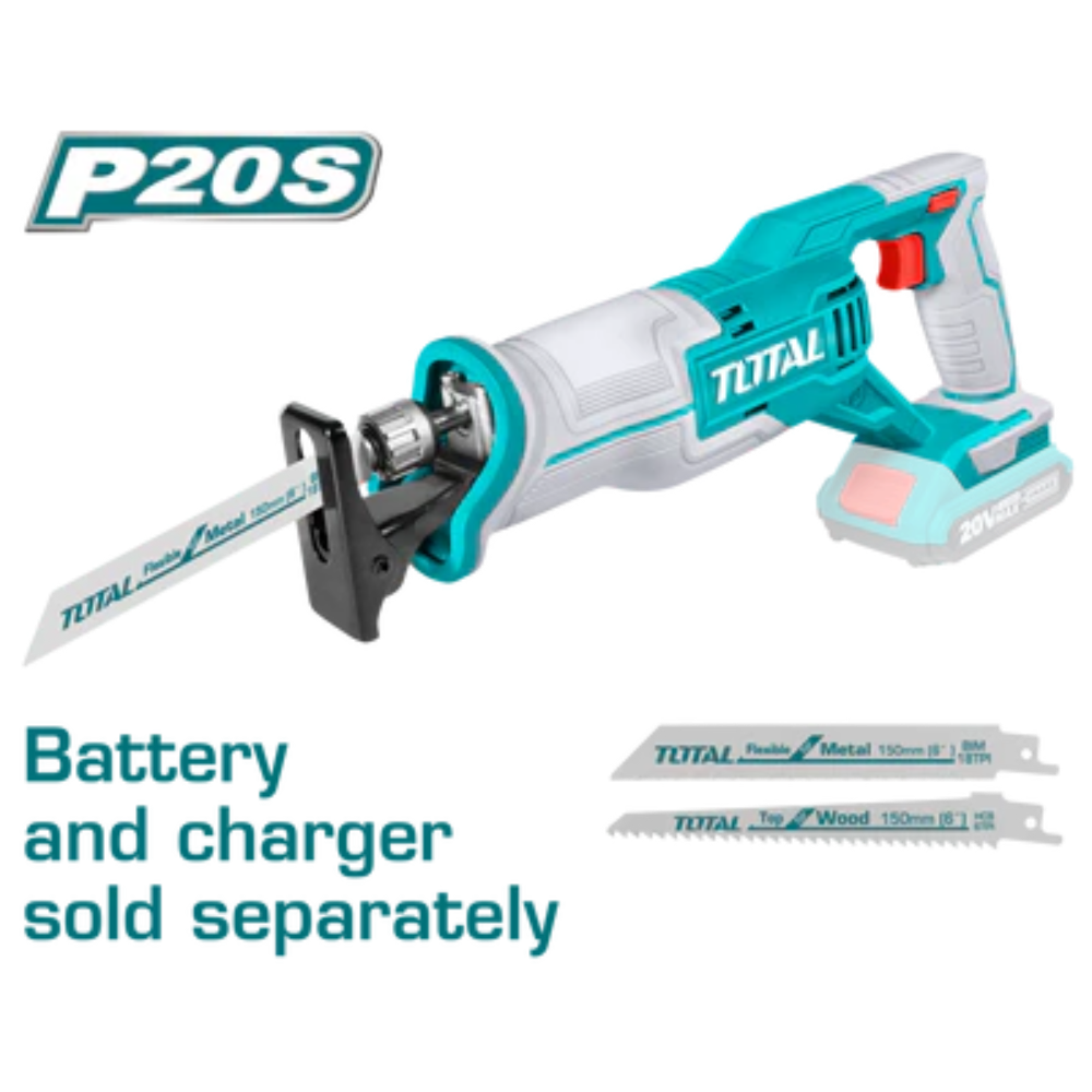 Total 20V Cordless Reciprocating Saw Versatile 