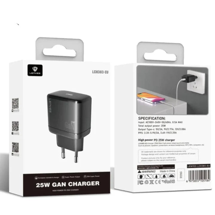 Lenyes LCH383-EU – 6-Outlet Power Strip with Surge Protection (Black)