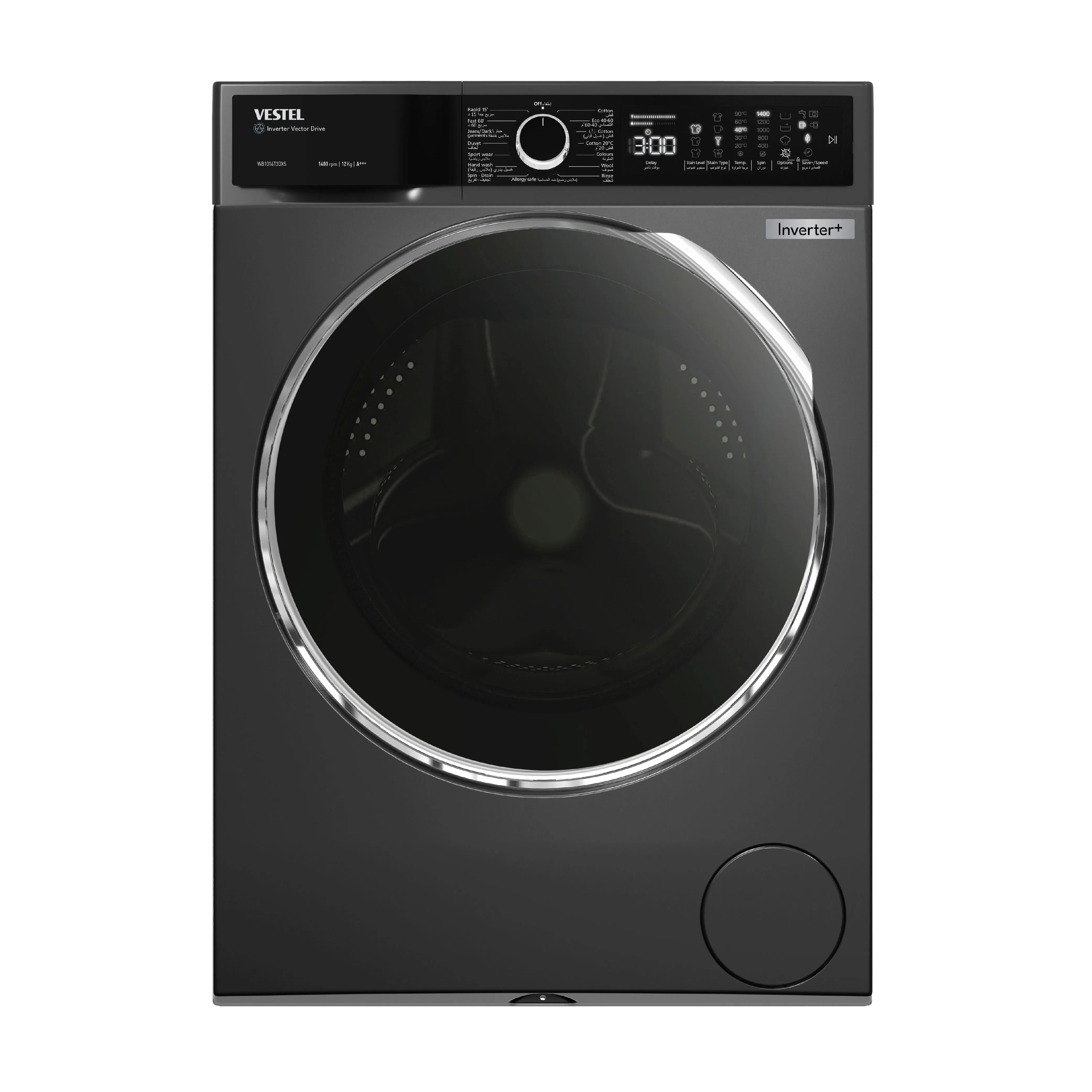 VESTEL Washing Machine – 12KG – 1400 RPM – Large Capacity