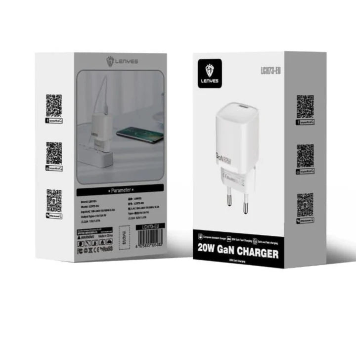 Lenyes LCH62 – 30W GaN Type-C Fast Charger (White)