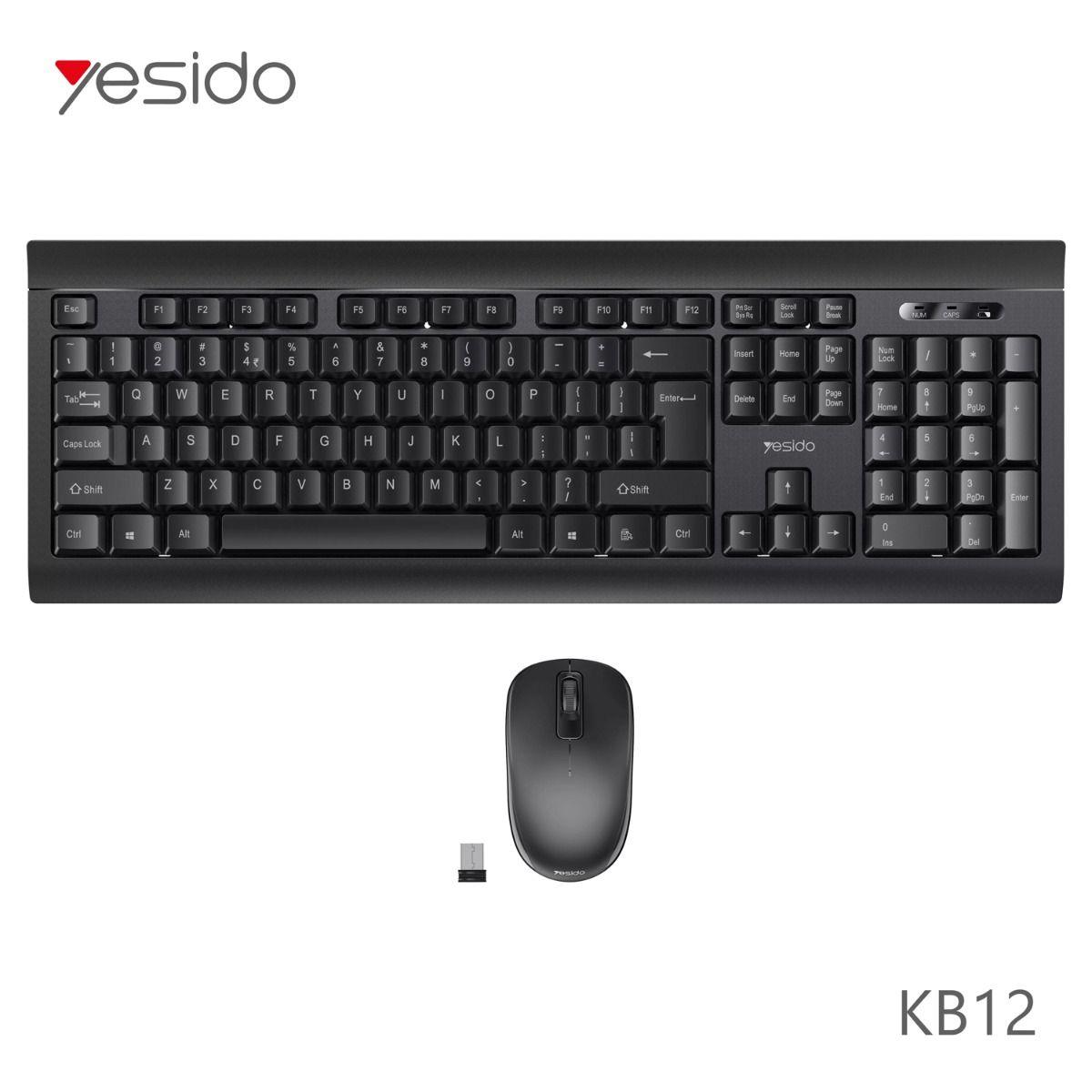 YESIDO Wireless Keyboard & Mouse Comfortable Performance 