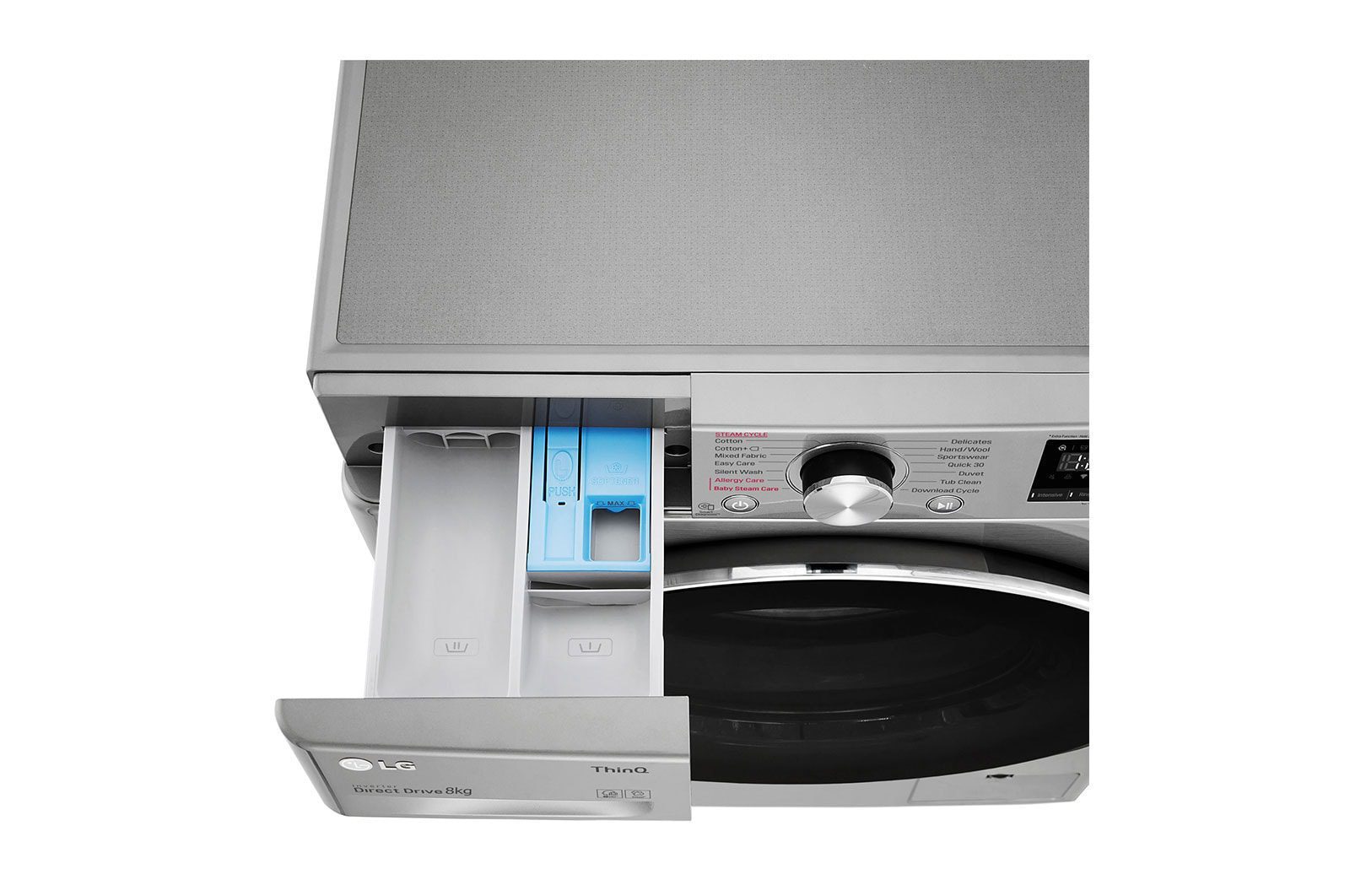 LG Front Load Washing Machine 8kg - AI Direct Drive, Steam, Silver