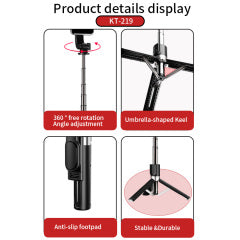 Jmary KT-219 2-in-1 Selfie Stick Tripod with Bluetooth Remote