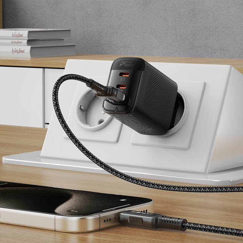 ACEFAST A108 PD67W Fast Charge Wall Charger (2xUSB-C + 1xUSB-A) EU Plug