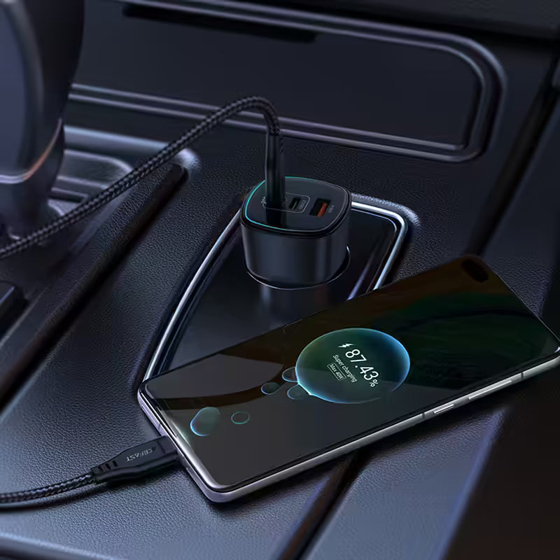 ACEFAST B18 200W Fast Car Charger 3-Port (2×USB-C + USB-A)