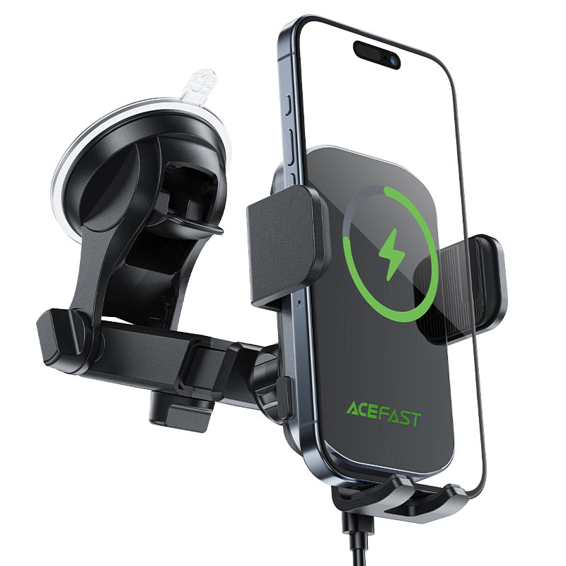 ACEFAST D53 15W Wireless Charging Car Holder with Auto-Clamp & Telescopic Rod