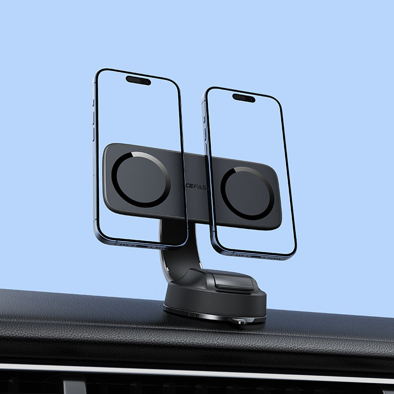 ACEFAST D60 Dual Magnetic Car Phone Holder — Dashboard & Windshield Mount for 2 Phones