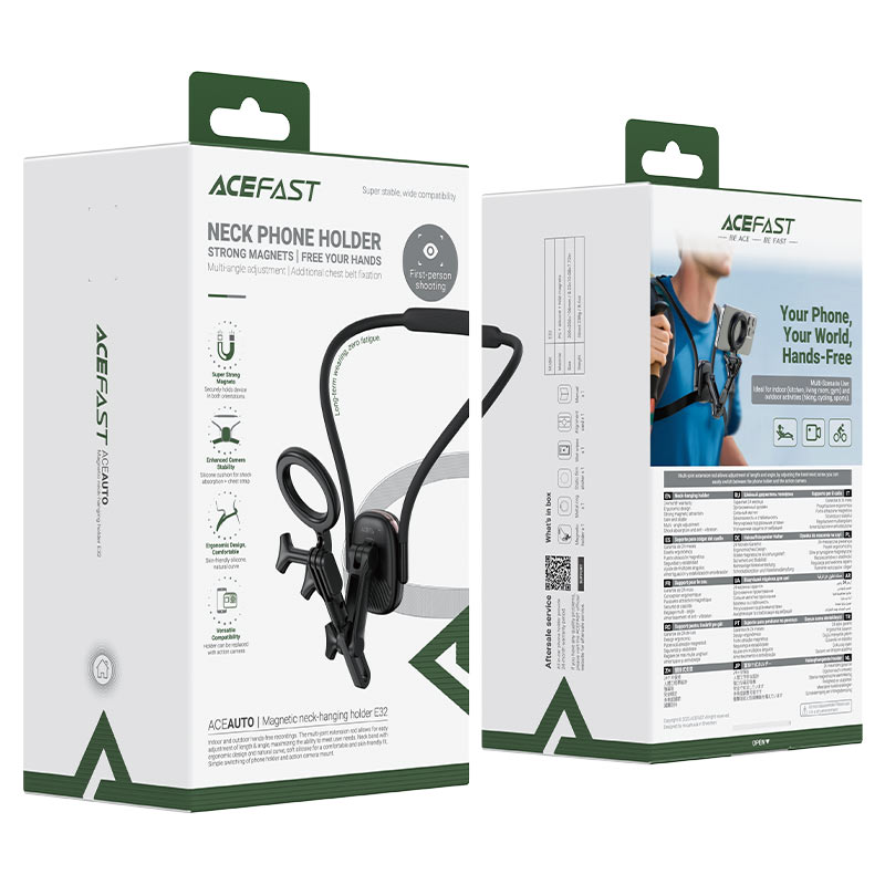 ACEFAST E32 Neck Phone Holder – Magnetic Mount for First-Person Recording