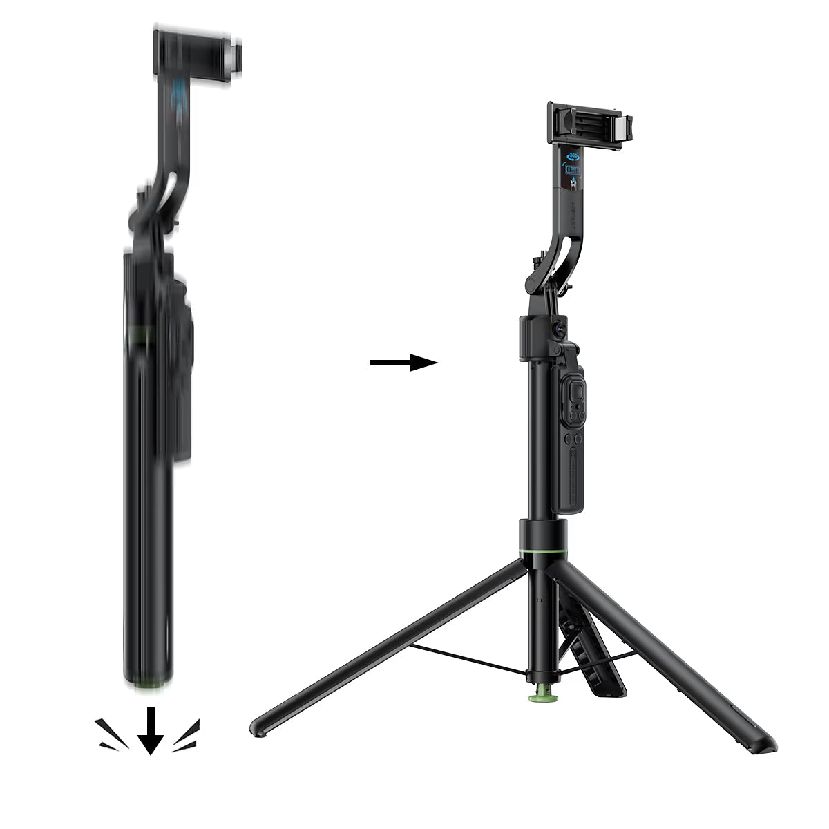 ACEFAST E41 Selfie Stick with Tripod & AI Face Tracking – 1.76m, Bluetooth Remote