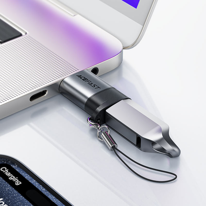 ACEFAST J8 USB-C to USB-A Adapter – 10Gbps, 27W Charging, Plug & Play