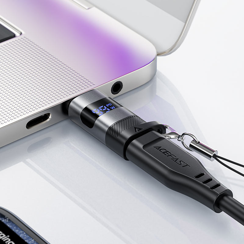 ACEFAST J9 USB-C to USB-C Adapter – 100W, Digital Display, Plug & Play
