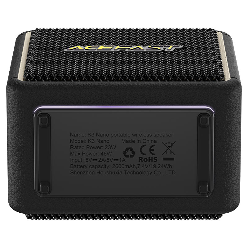 ACEFAST K3 Nano Portable Wireless Speaker – 46W Peak, 360° Sound, DSP, RGB, IPX6