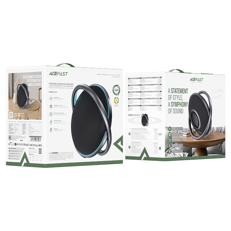 ACEFAST K5 Pro Portable Wireless Speaker – 100W Peak, DSP, RGB, 9H Battery