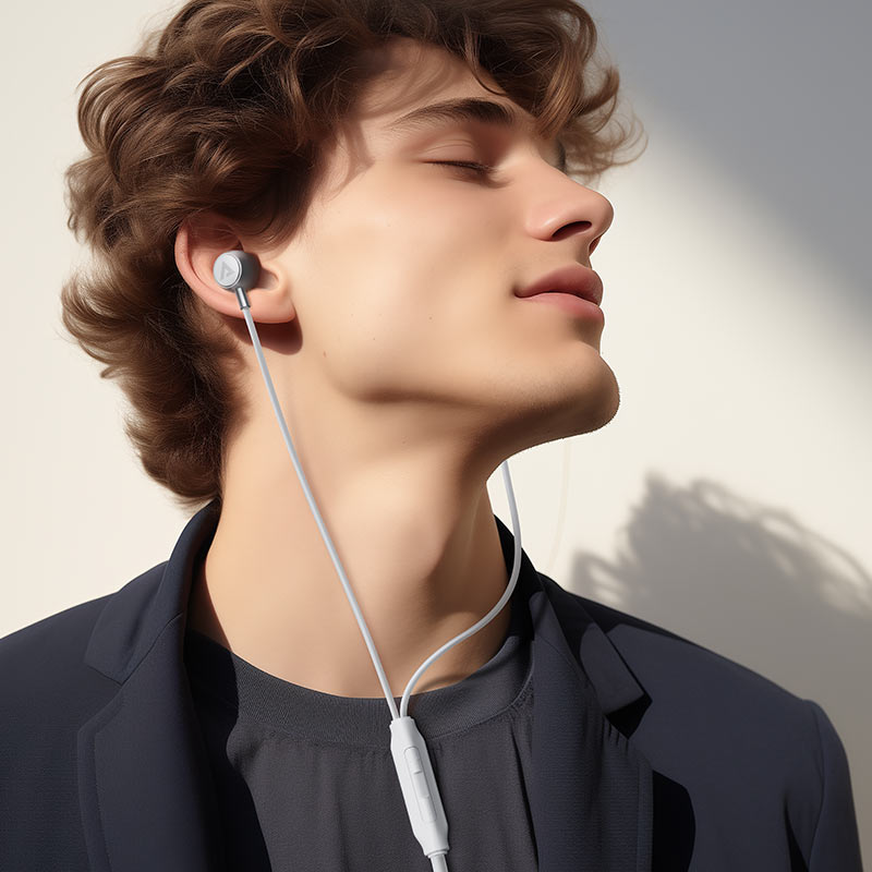 ACEFAST L8 USB-C Wired Earphones with Mic – Digital Chip | HD Mic | 3-Button Remote | Thickened Silicone Cable