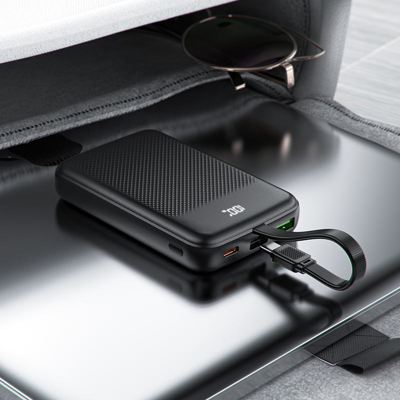 ACEFAST M13 Power Bank 10000mAh – PD 22.5W Fast Charge | Built-In USB-C Cable | USB-A | LED Display | Slim Design