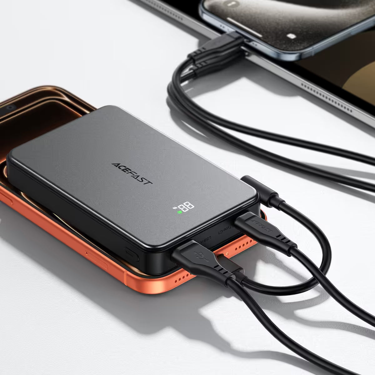 ACEFAST M31 Magnetic Wireless Power Bank 10000mAh – 22.5W Fast Charge | Dual USB-C | LED Display | 7-Layer Safety | Air Travel Safe