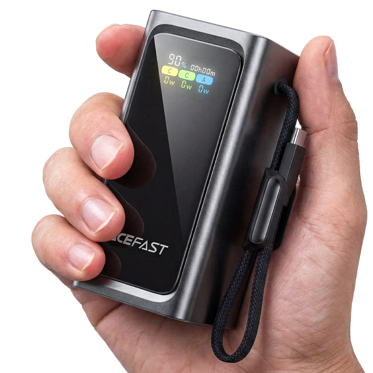 ACEFAST M33 Power Bank 20000mAh 100W – Built-in Cable, TFT Display, AVS Fast Charging
