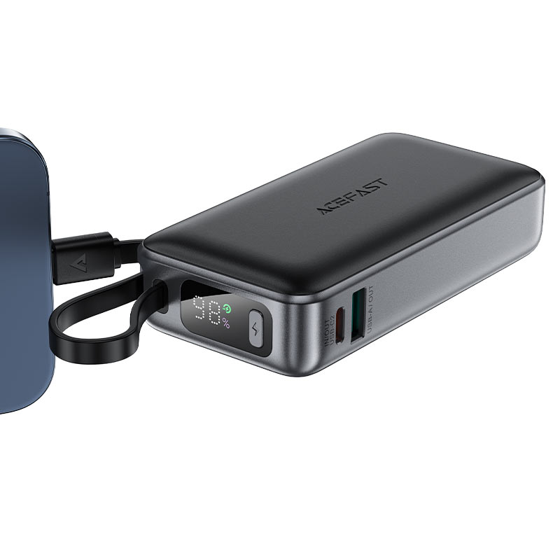 ACEFAST M7 Fast Charge Power Bank PD30W 10000mAh with Built-in USB-C Cable