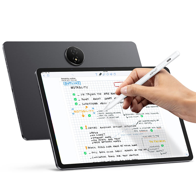 ACEFAST V1 Universal Capacitive Stylus Pen – Aluminum Alloy, Magnetic, USB-C Charging