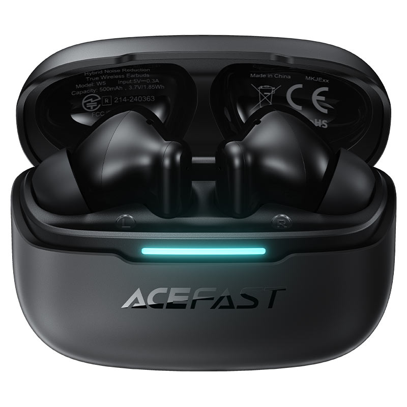 ACEFAST W5 Hybrid ANC TWS Earbuds – 6-Mic ANC | Bluetooth 5.4 | 30H Battery | Low Latency | IPX4 | Fast Charging