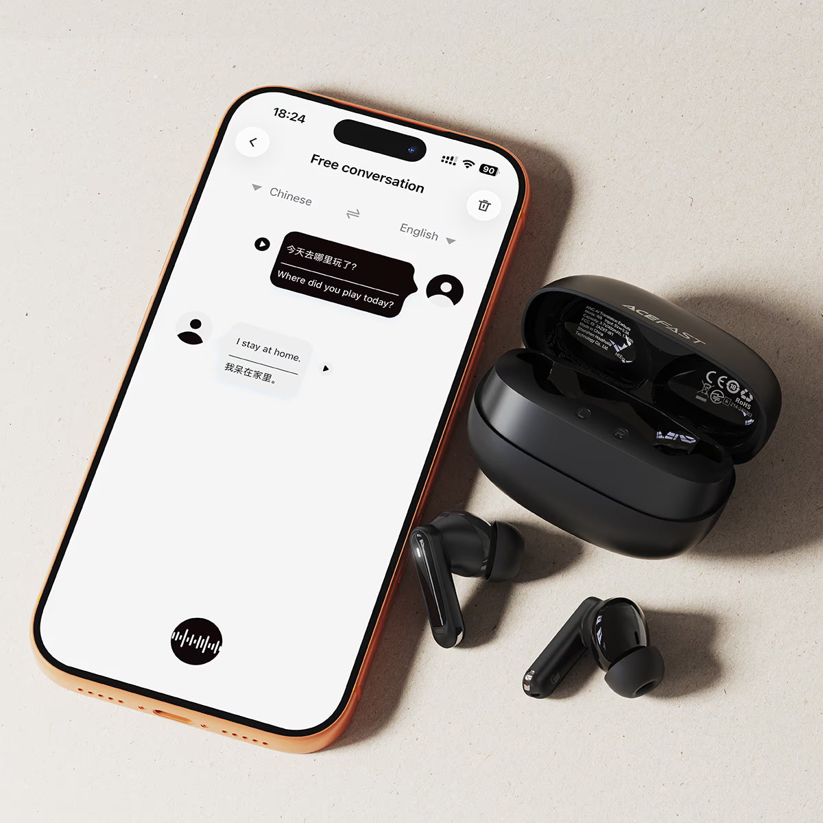 ACEFAST W8 TWS Earbuds – ANC -35dB, AI Translation, 35H Battery, BT 6.0