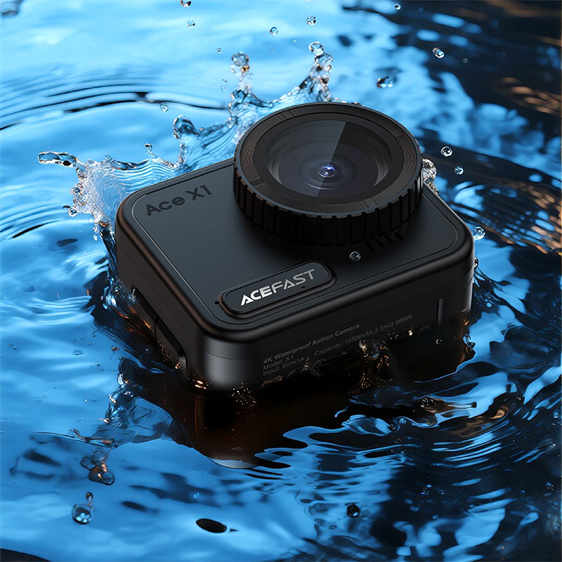ACEFAST X1 4K Action Camera – 20MP, EIS, IPX8 21m Waterproof, Wi-Fi, Touch Screen