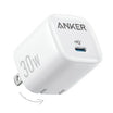 Anker Zolo 30W USB-C GaN Wall Charger A2698 with foldable plug - white