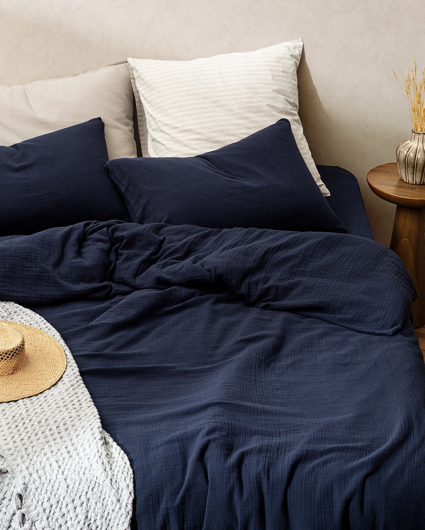 Marla  Muslin Superking Size Duvet Cover Set - Fitted - Madame Coco JO