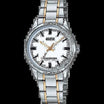 Casio Simple Silver & Golden St.Steel Silver Dial For Women LTP-V005SG-7A