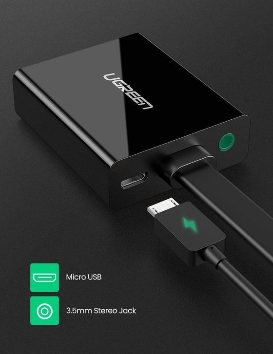 UGREEN HDMI to VGA Converter 25cm (Black)