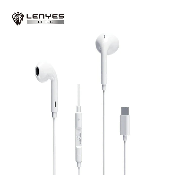 Lenyes LF102 Type-C Earphones – Clear Sound & Inline Mic
