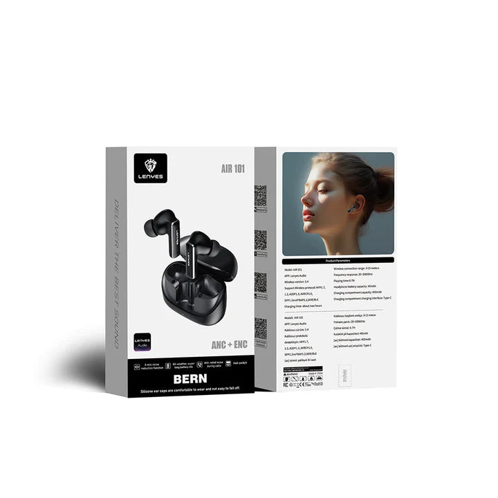 Lenyes Air 101 BERN – ANC + ENC Wireless Earbuds with Hi-Fi Audio