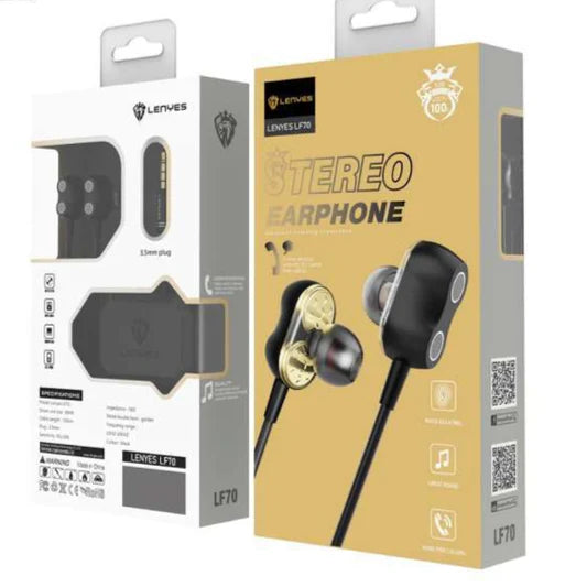 Lenyes LF70 Wired HiFi Earphones – In-Ear Stereo Sound
