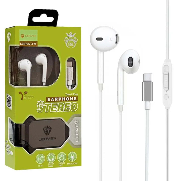 Lenyes LF76 Type-C Wired Earphones – HiFi Digital Audio