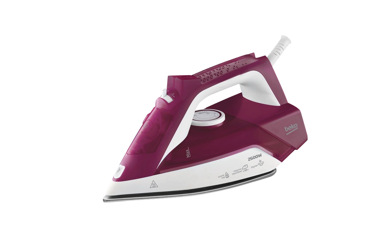 Beko 2600W Steam Iron – Leak Proof & Self-Cleaning – Purple