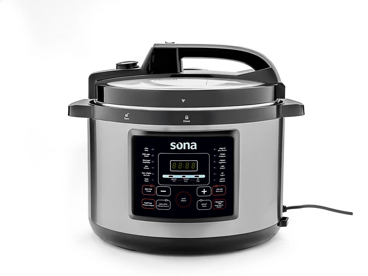 Sona Electric Pressure Cooker 1300W 8L with 14 Cooking Programs