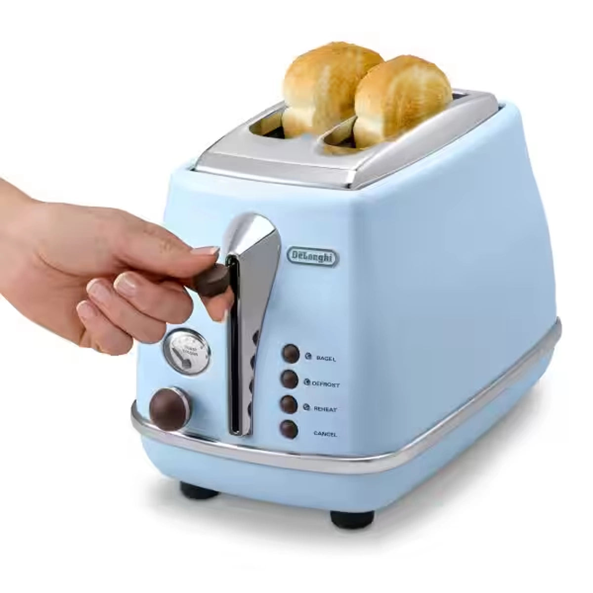 DeLonghi Vintage Light Blue Toaster 2-Slice 900W