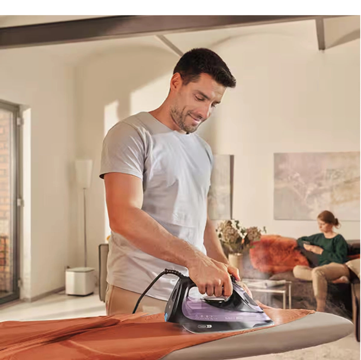 Braun TexStyle 9 Steam Iron 3100W 330ml FreeGlide 3D & iCare Technology EloxalPlus Ceramic Plate – Purple (SI9661VI)