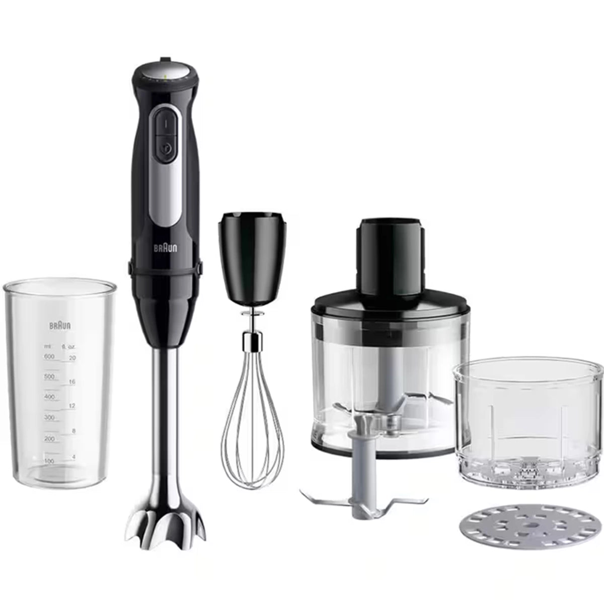 Braun MultiQuick 5 Pro Hand Blender 1000W 25 Speeds & Turbo PowerBell V Plus with Accessories Set – Black (MQ55254MBK)