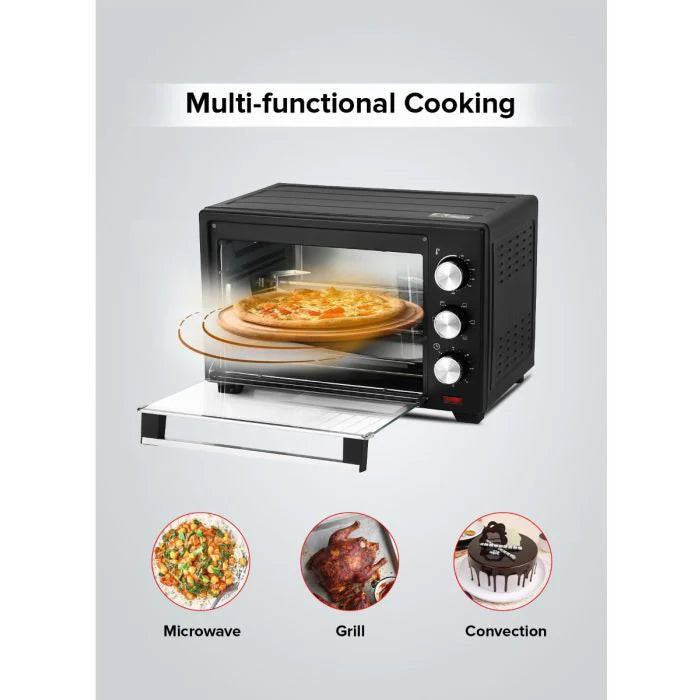 Geepas Electric Oven GO34040 | 25L Capacity | 1600W Power | Rotisserie Function | Adjustable Temperature Control | 60-Min Timer | 2 Years Warranty