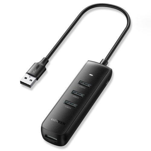 UGREEN USB 3.0 4-Port Hub with 0.25m Cable – Black