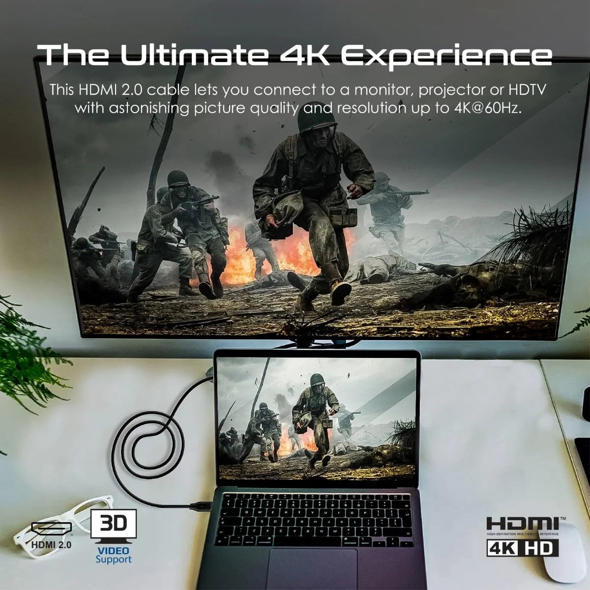 Promate ProLink4K60-500 HDMI Slim Cable 5m with 3D Support, 18Gbps, Ethernet Support