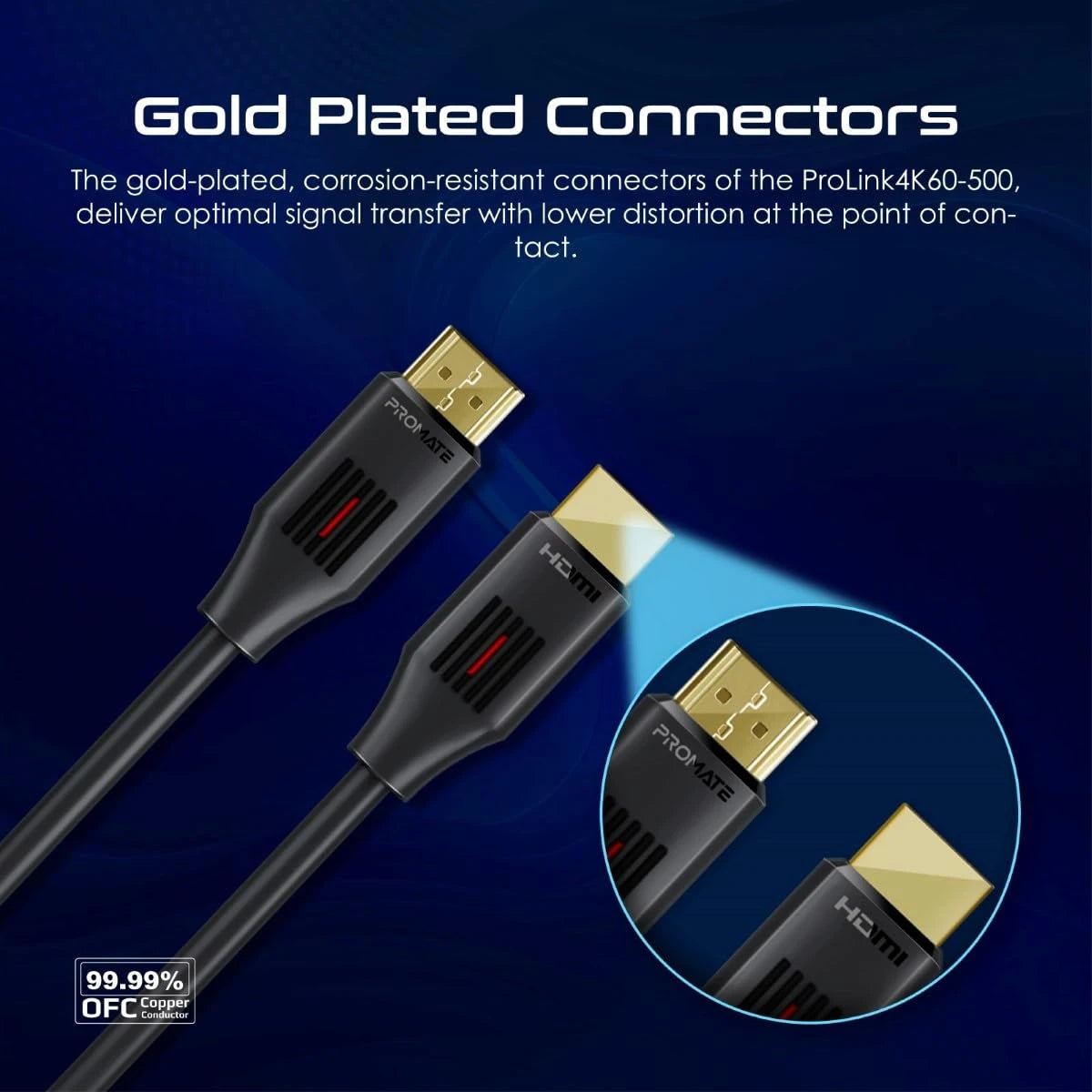 Promate ProLink4K60-500 HDMI Slim Cable 5m with 3D Support, 18Gbps, Ethernet Support