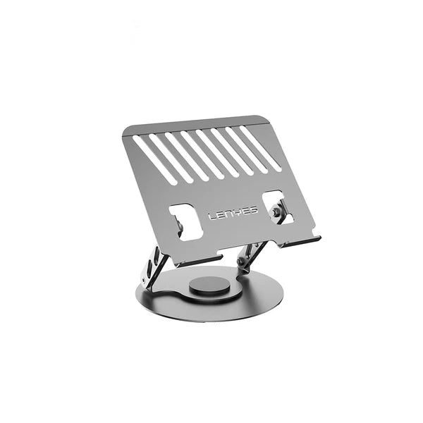 Lenyes CR190 Laptop Stand – 360° Rotating & Foldable (Silver)