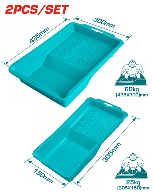 TOTAL 2PCs Paint Tray Set PP Plastic – 10″ & 4″