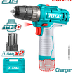 TOTAL 12V Cordless Drill - 20Nm Torque 2 Batteries No Charger
