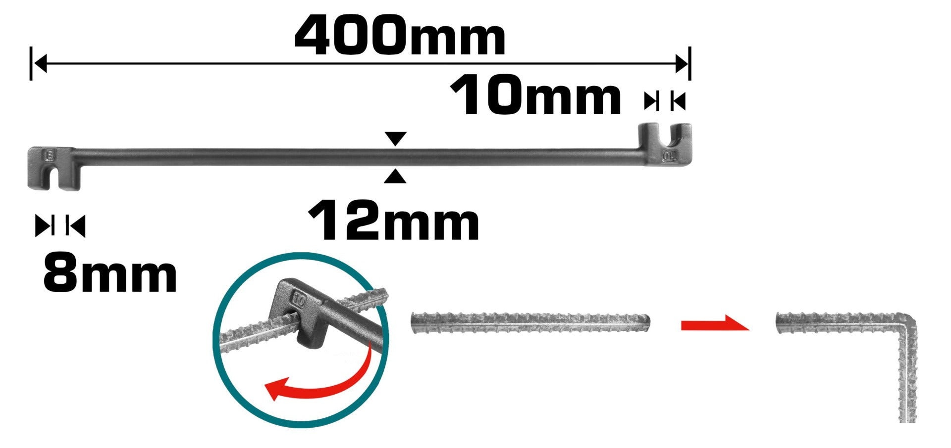 Total 8-10mm Rebar Bender (THBEB08102) – Precision Metal Bending Tool