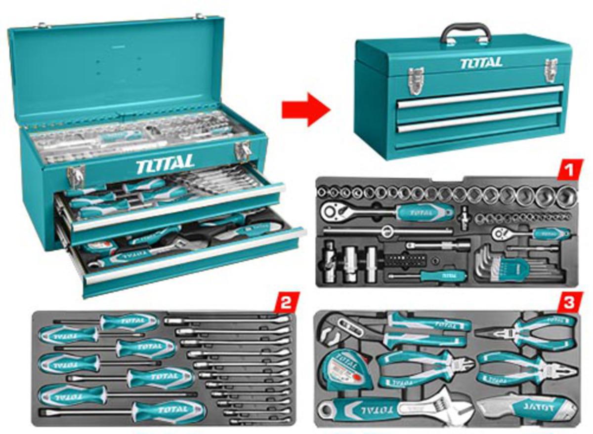 Total 97-Piece Tool Box Set – Complete Tools for Maintenance and Repairs