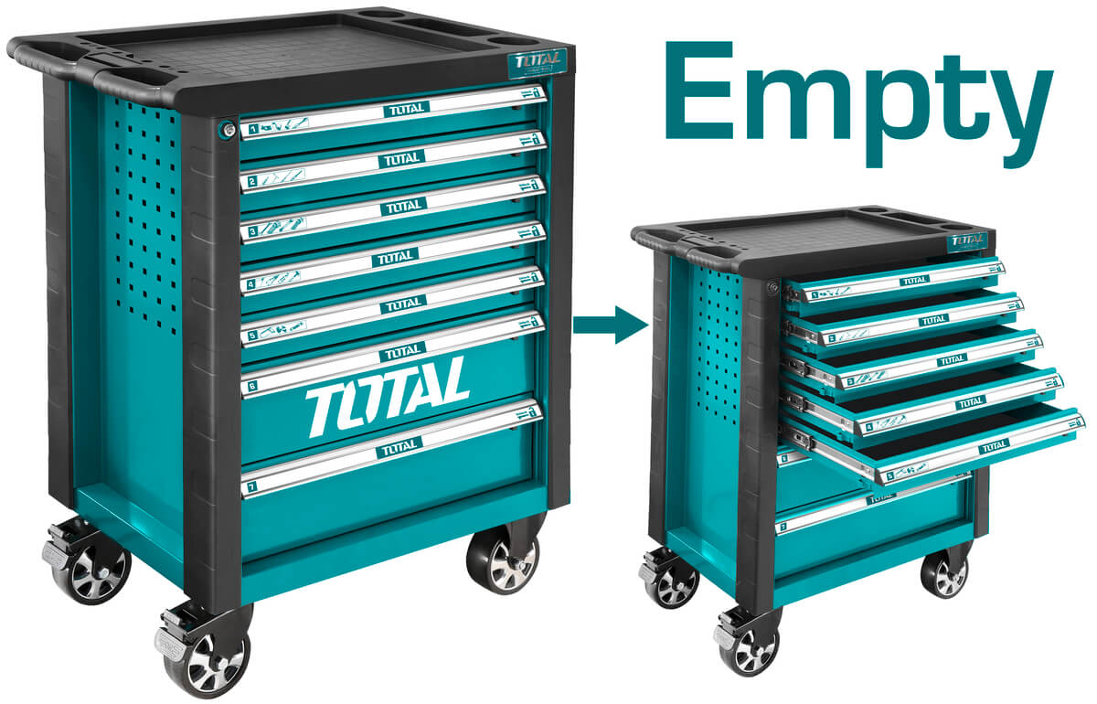 TOTAL 7 Drawer Mobile Tool Cabinet (THRC01071)