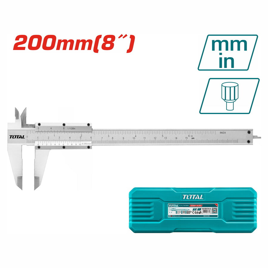 TOTAL INOX Caliper 200mm (TMT312001) – High Precision Measuring Tool